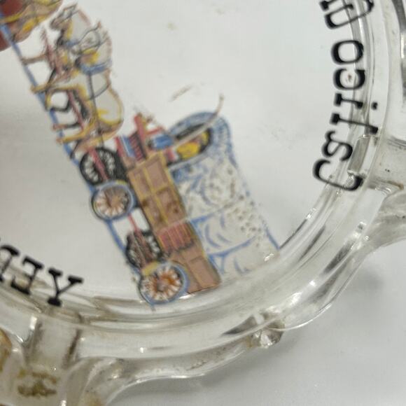 Rare VNTG Calico Ghost Town Mine Yermo California Clear Ashtray Cowboy Graphic - Picture 3 of 5